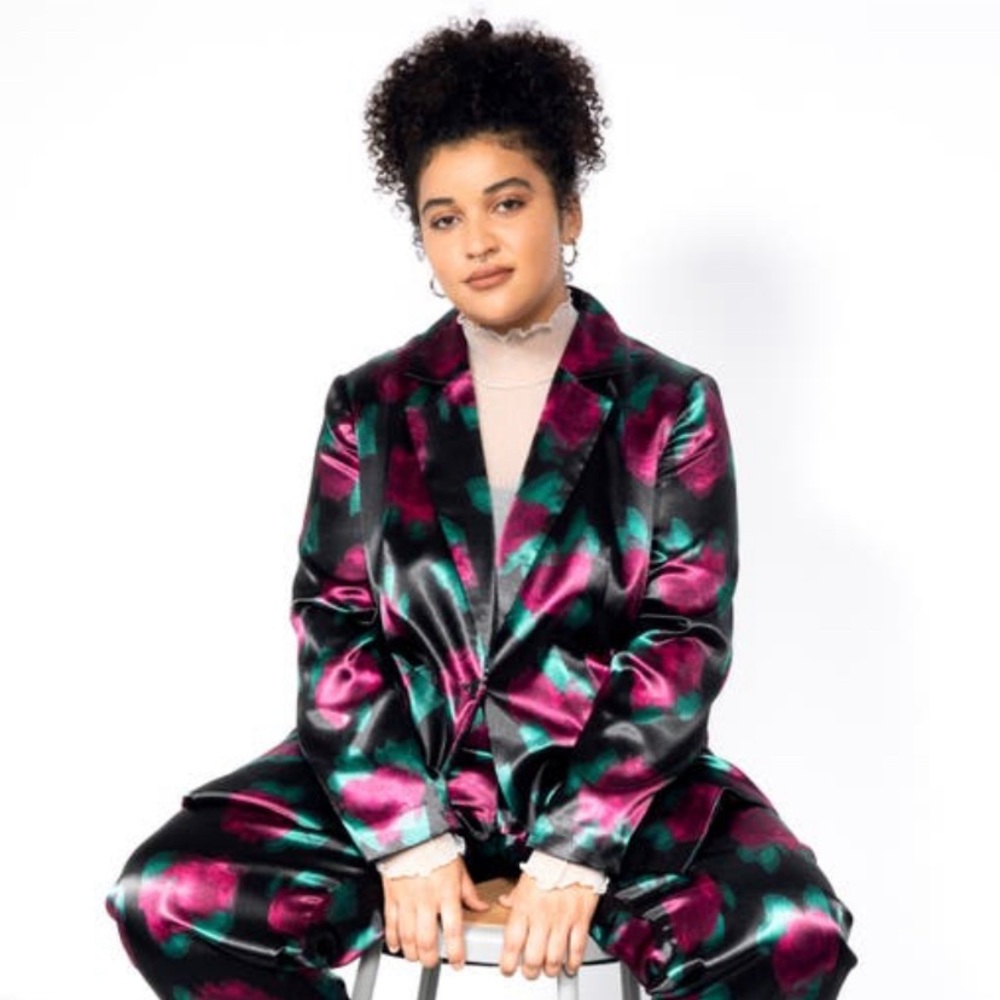 Wildfang x BP Satin Floral Blazer